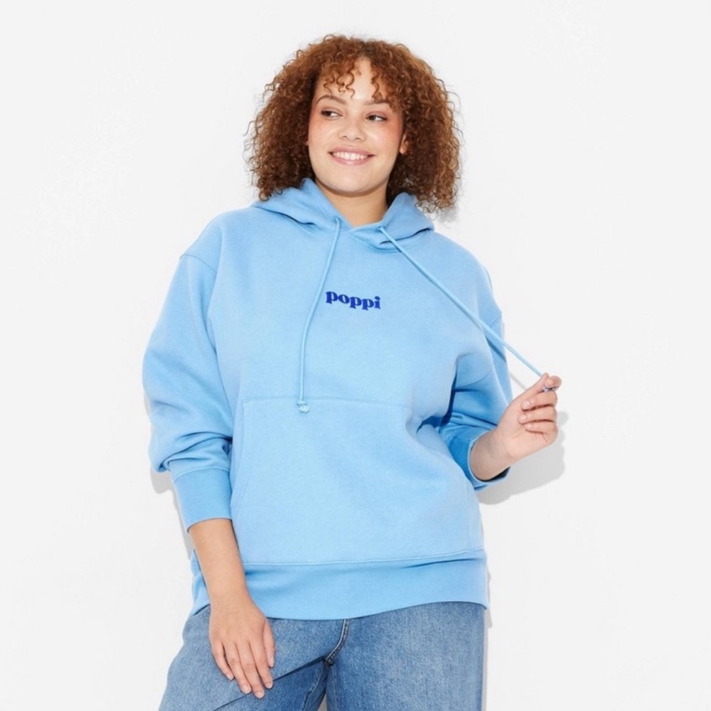 Poppi Women’s Graphic Hoodie Blue Size XL